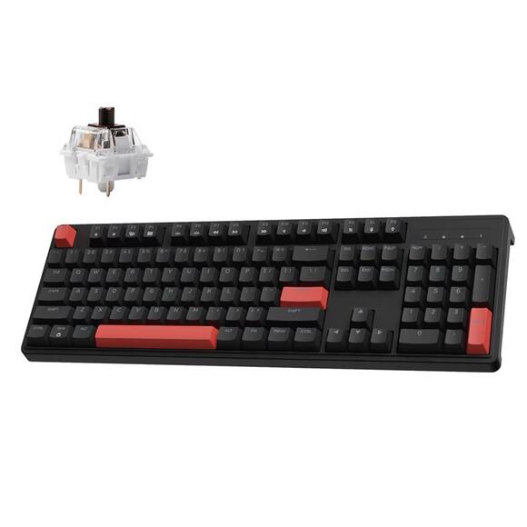LEMOKEY X3 Wired Mechanical Keyboard 104-Key Red Backlit Brown Switch - Picture 1 of 8